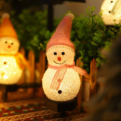 Solar-Powered Christmas Snowman Lights Warm White LED Cute Outdoor Garden Decor Perfect for Christmas Decorations Yard