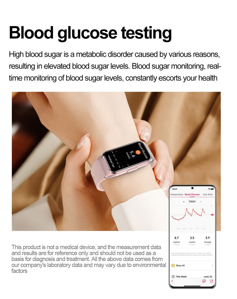 ECG+PPG Smart Watch Health Monitoring Blood Pressure Uric Acid Blood Fat bracelet Bluetooth Call Reminder Waterproof SmartWatch