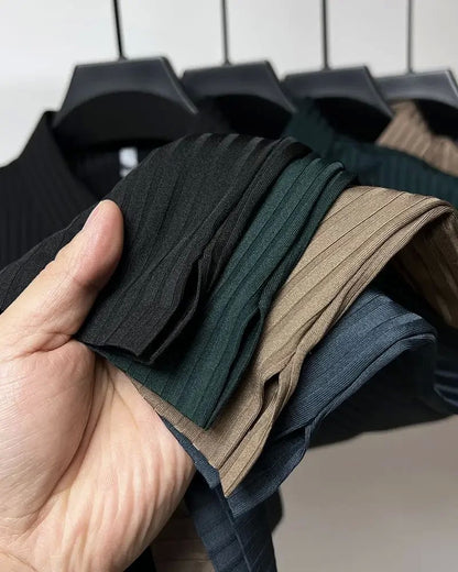 Men's Ice Silk Polo Shirt, Lapel, Hollow, Short-Sleeved, Breathable, Business Fashion T-Shirt, Men's Brand Clothing, Summer, New