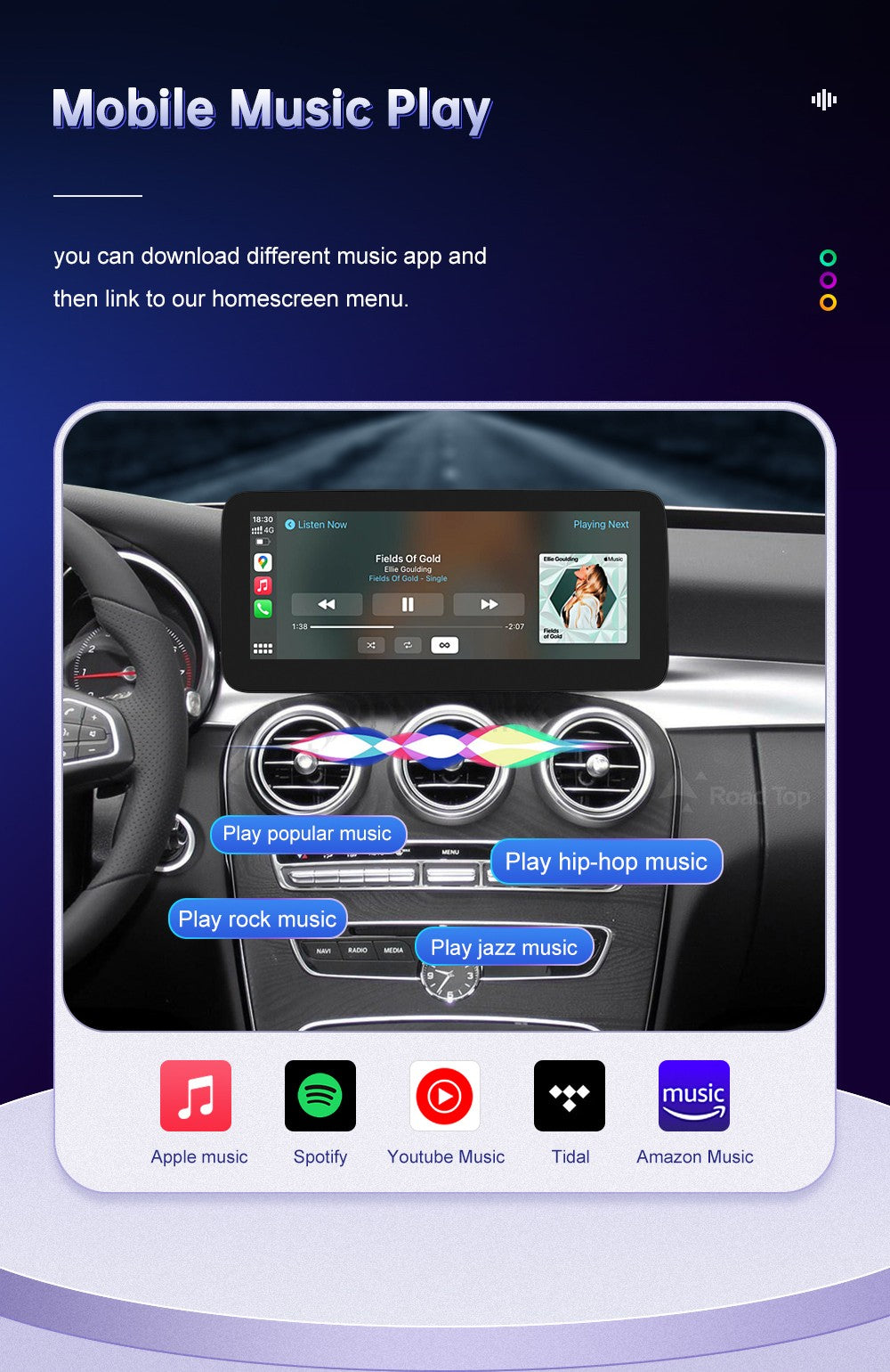 Wireless Carplay Linux Screen for Mercedes Benz W205 GLC A C V Class W447 CLA GLA 2015-2019 GPS With Android Auto Car Multimedia