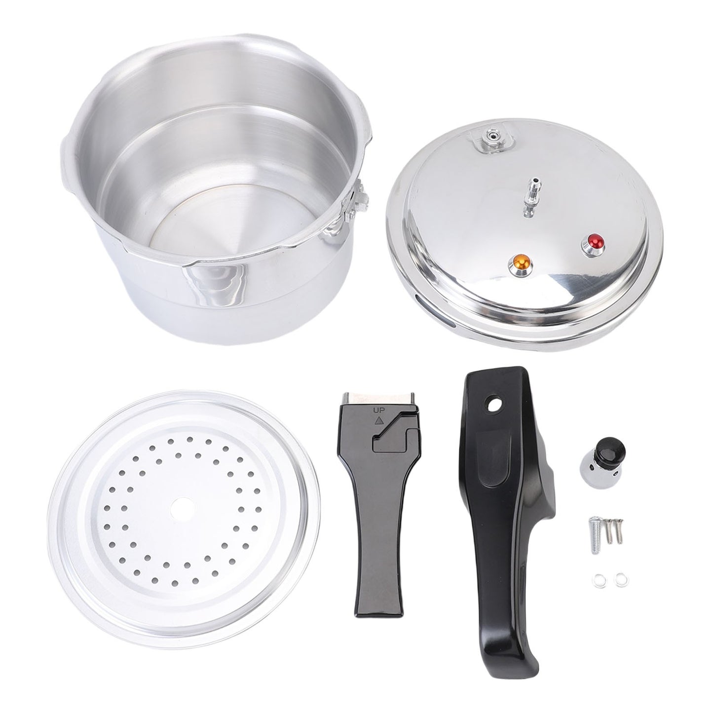 Pressure Cooker 3L Explosion Proof Aluminum Stovetop Fast Cooking Canning Cooker Pot with Steam Rack for Kitchen