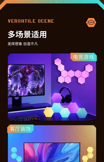 Hexagon Wall Lights, Smart LED Light Panels with App & Remote, DIY Room Decor for Autism, Game Room Decor, Party, Gifts, 12 Pack