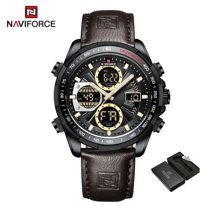 NAVIFORCE Men Military watch Multifunction Chronograph Sports 3ATM Waterproof alarm mode Day And Date Display Male Gifts Clocks