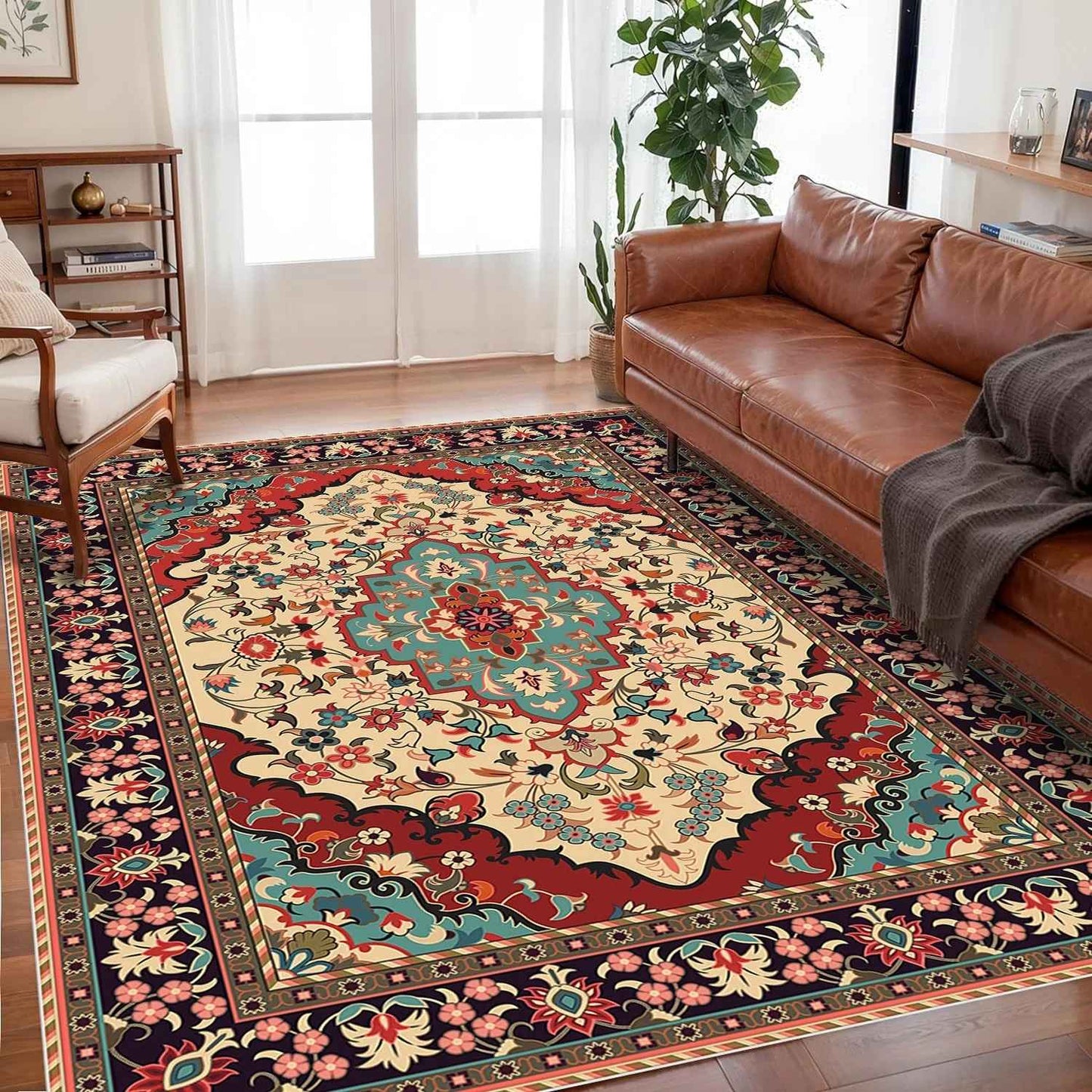 VIKAMA Bohemian Crystal Velvet Anti Slip Carpet For Living Room ,Floor Bedroom Big Size Rugs, Sofa Mats, Study,Home Decoration