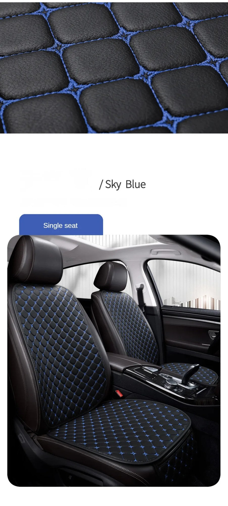 Kcimo Pu Leather Car Seat Cover Seat Back Soft Cushion Universal Front and Rear Car Seat Cushion Chair Carpet Pad Four Seasons