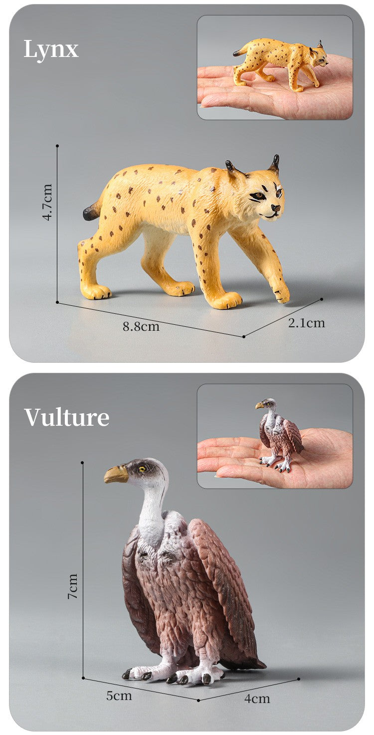 Conjunto de Brinquedos Montessori de Animais Selvagens - Leão Elefante Antílope Miniaturas de Animais Figuras de Ação Zoológico Presente Educacional para Crianças