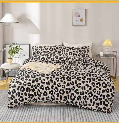 3pcs Leopard Print Duvet Cover Set, Soft Skin-Friendly Bedding Set Includes 1 Duvet Cover And 2 Pillowcases