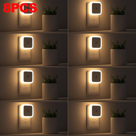 1-8pcs Night Light,Night Lights Plug into Wall,Nightlight Night Light for Adults,Plug in Night Lights,Bathroom Bedroom Soft Whit