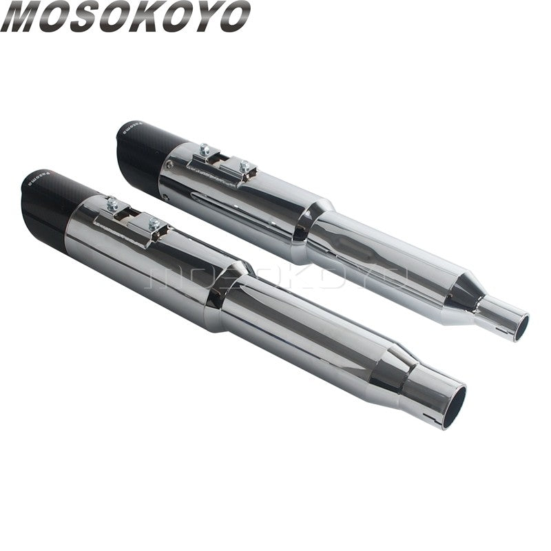 Exhaust System Slip-On Motorcycle Muffler Exhaust Pipe Carbon Fiber For Harley Touring Electra Road Street Glide Road King 17-up