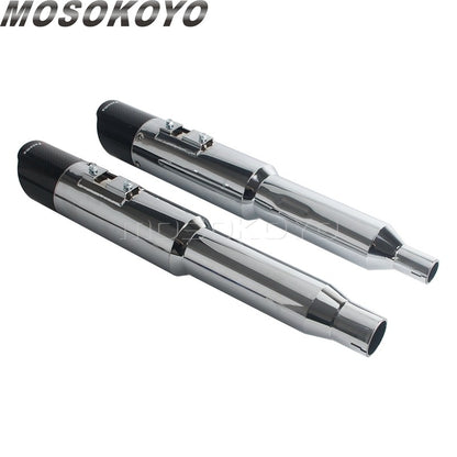 Exhaust System Slip-On Motorcycle Muffler Exhaust Pipe Carbon Fiber For Harley Touring Electra Road Street Glide Road King 17-up