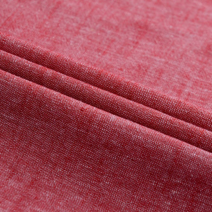 Men‘s Solid Button-Down Collar Dress Shirt - Breathable Cotton-Linen Blend - Long Sleeve, Slim-fit - Spring Summer Casual Chic