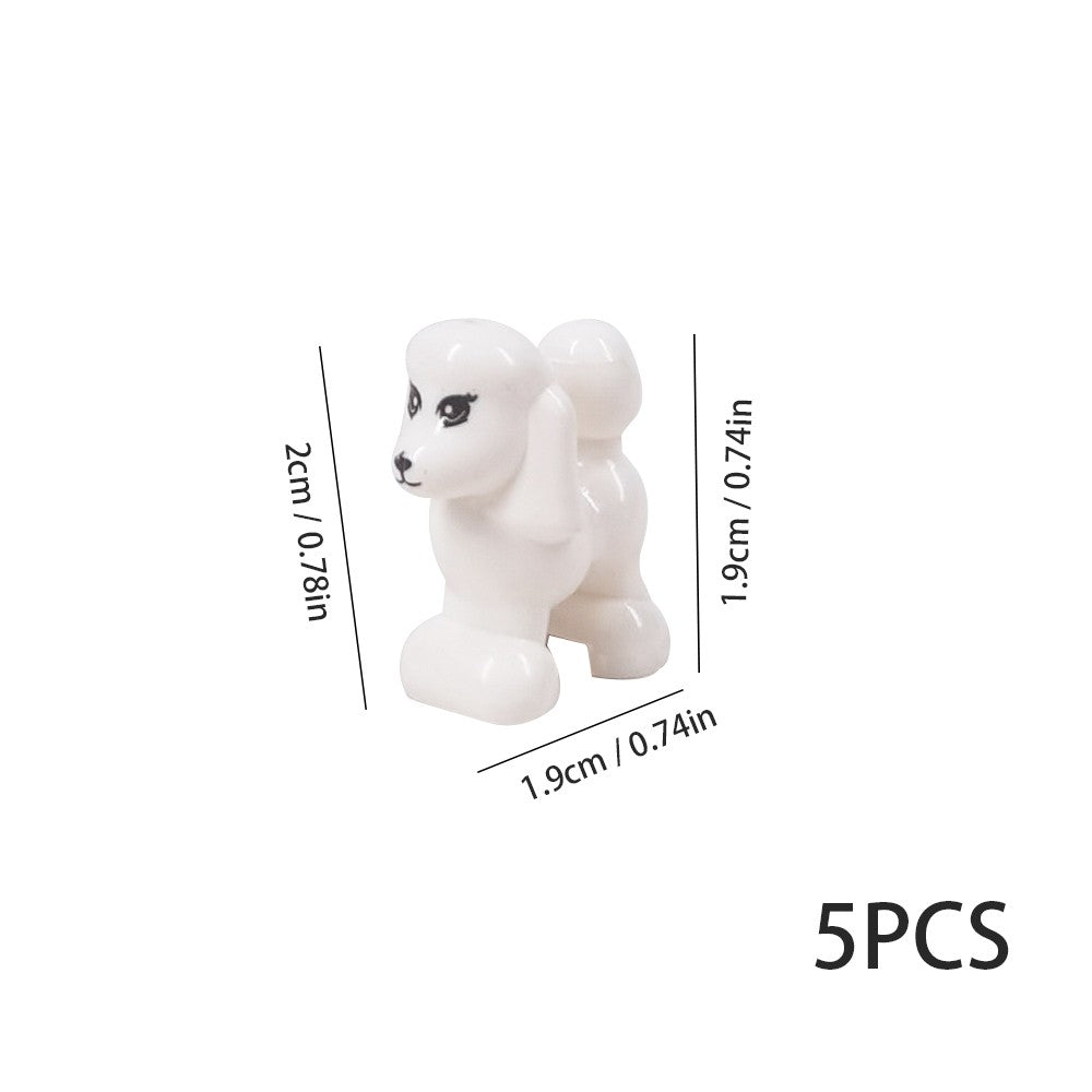 MOC Building Blocks Pets Husky White Kitten Puppy Bulldog Zoo Pet Building Blocks Scene Decoration Props Children's DIY Toy Gift