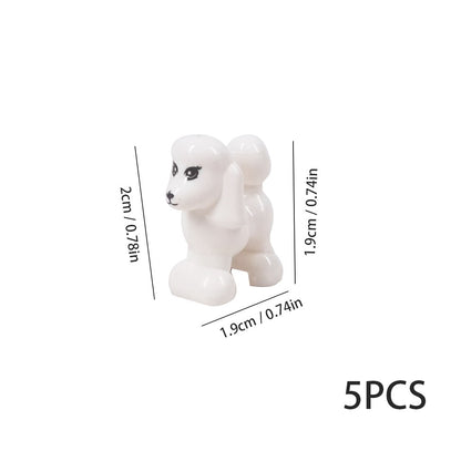 MOC Building Blocks Pets Husky White Kitten Puppy Bulldog Zoo Pet Building Blocks Scene Decoration Props Children's DIY Toy Gift