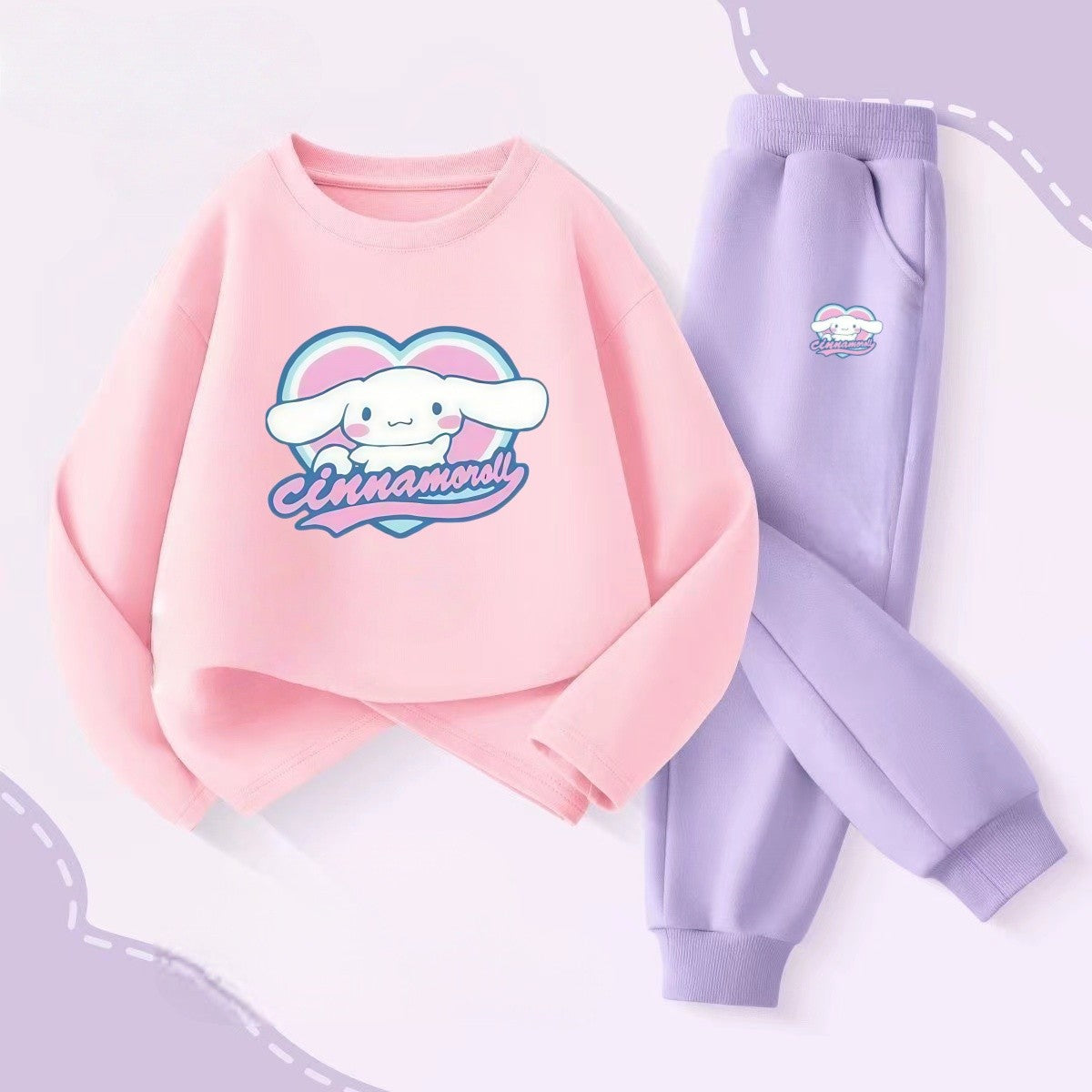 Autumn Baby Girl Clothes Set Cartoon Printed Pullover Sweatshirts Top And Pants Bottom 2 Pieces Suit Kid Children Boy Tracksuits