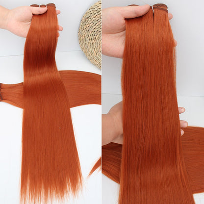 Cabelo Sintético Russo Liso de 65cm 200g, Extensões de Cabelo de Fibra com Bio Proteína Resistente ao Calor, Rabo de Cavalo para Cosplay