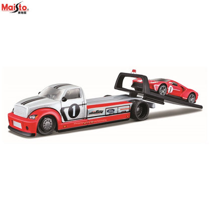Maisto 1:64 FLATBED/1988 BMW M3 E30 1965 FORD MUSTANG elite transport Modelo de carro fundido coleção presente brinquedo