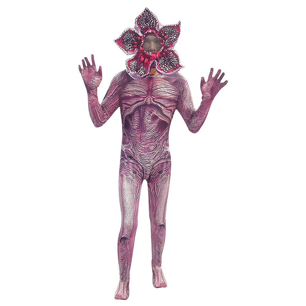 Demogorgon Cannibal Flower Bodysuit Headwear Mask Cosplay Costume Disguise Jumpsuit Halloween TV ST Suit