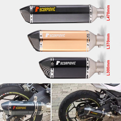 Universal Motorcycle 51mm Exhaust Pipe Carbon Fiber Muffler Exhaust Pipe db Killer Length300mm/ 370mm/ 470mm Multicolour Exhaust