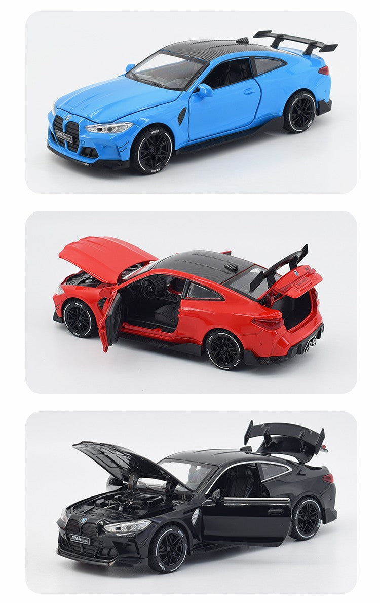 1/32 BMW M4 Coupé Carro Esportivo Liga Diecast Modelo Coleção Miniatura Enfeites de Mesa Miniauto Mini GT Presente de Feriado Menino