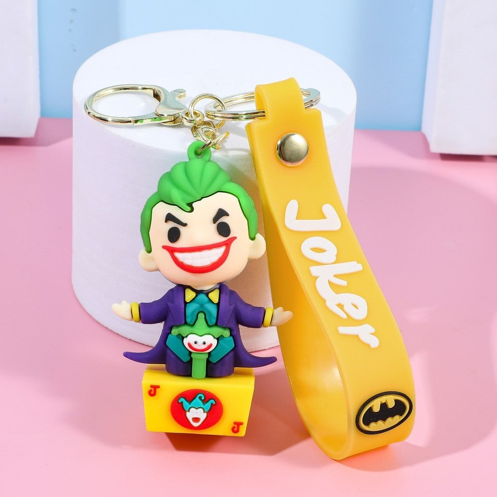Anime Harley Quinn desenho animado Marvel Batman Coringa imagem boneca bolsa chaveiro pingente fofo Mulher Maravilha acessórios para carro chaveiro