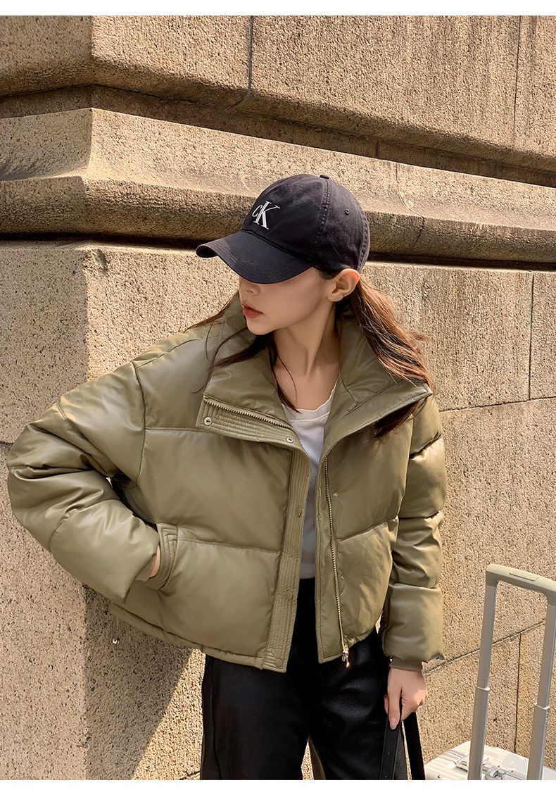 2025 New Autumn Winter Jackets Fashion Women Solid Long Sleeve Thick Pu Zipper Lapel Coats Casual Office Lady Korean Outerwear