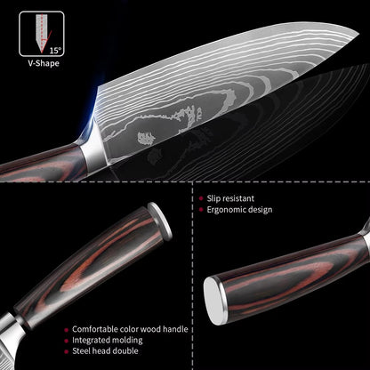 Conjunto de facas de cozinha japonesas 15 peças de chef profissional ultra afiadas para corte muito rápido com suporte tesoura afiador