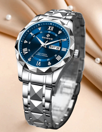 BANGWEI Woman Watch Luxury Elagant Classic Fashion ClockBusiness Casual Date Stainless Waterproof Luminous Quartz Ladies Watches