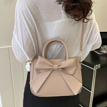Ladies' bow handbag, elegant crossbody bag, hand-held small square bag, fashionable single-shoulder bag, fashionable accessory