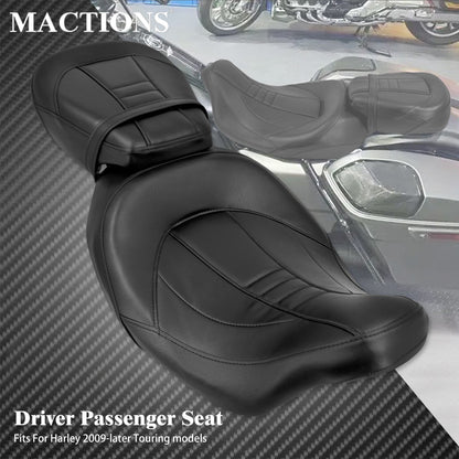 Assento de Couro Dianteiro e Traseiro para Motocicleta para Harley Touring Road King CVO Electra Street Glide 09-23