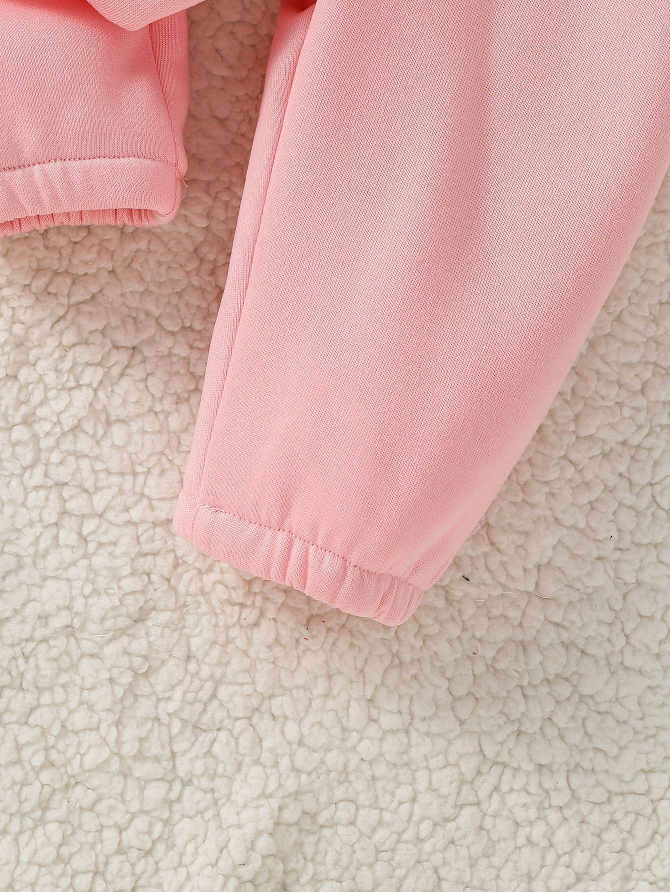 Baby Girl Fall Winter Clothes Solid Color 2 Piece Set Fleece  Set Fur Sweasthirt Turtleneck &Pants  Sportswear For 1-3Y