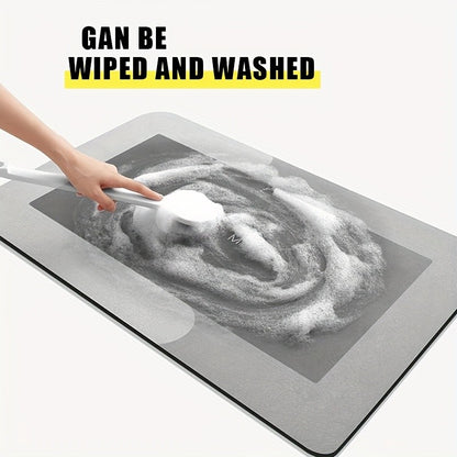 Tapete de Banho de Terra Diatomácea Super Absorvente Antiderrapante de Secagem Rápida Tapete Macio para Chuveiro de Banheiro Lavanderia Quarto Cozinha Motorhome
