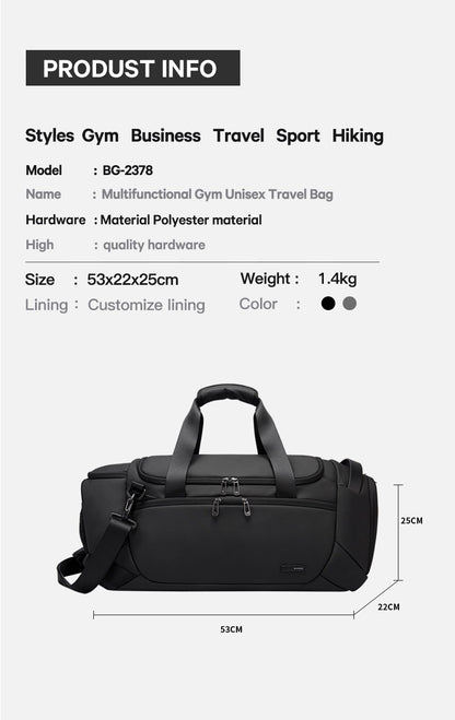 BANGE Sports Bags Men Gym Bags For Fitness Training Outdoor WaterProof Sport Bag Dry Wet Separation Bags Sac De Travel Bag