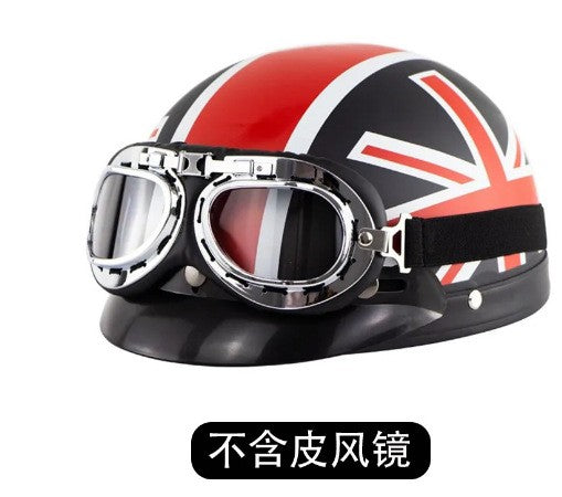 Motorcycle helmet, men's and women's snowmobile riding protection safety equipment, stylish retro half helmet,