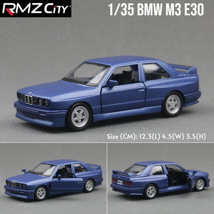 1/36 BMW M2 M3 M4 M5 Modelo de Carro de Brinquedo para Crianças RMZ City Miniatura de Metal Fundido de Corrida com Fricção para Coleção, Presente para Meninos