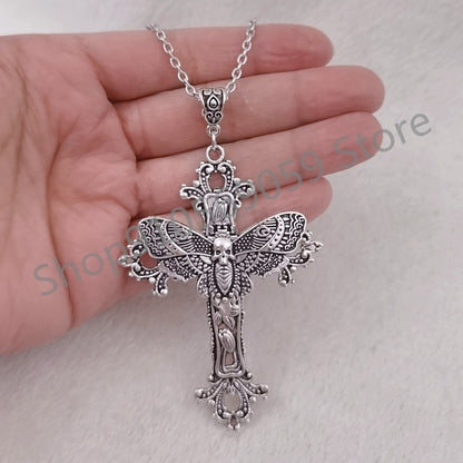 Colar com Pingente de Cruz de Cristal Punk para Mulheres e Homens, Gargantilha Gótica, Joias Estéticas, Bijuteria, Presente para Festa