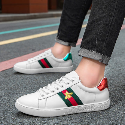 Tênis Masculino Casual de Couro Confortável para Caminhada Esportivo de Alta Qualidade Design de Luxo Original Skate