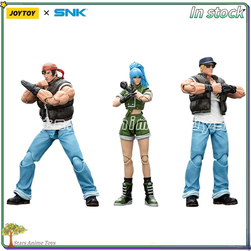 Original JOYTOY 1/18 Action Figure SNK KOF'98UM Ikari Warriors Team Leona Heidern/Ralf Jones/Clark Still Modelo de Brinquedo