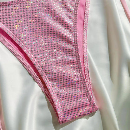 Yellow Halter String Triangle Micro Bikini Thong Solid Swimwears Micro Thong Sexy Swimsuit Women Bathing Suit Bikinis Sets 2025