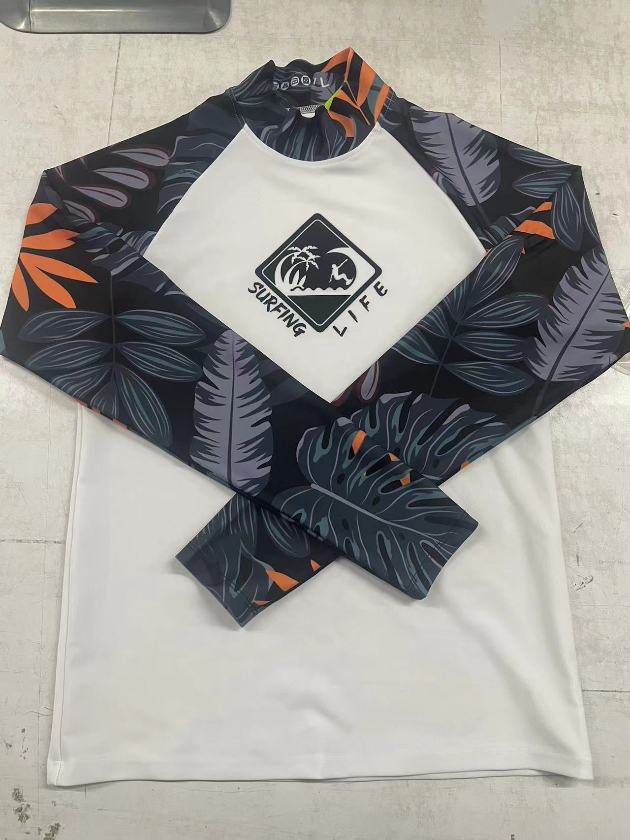 New Men's Long Sleeve Surfing Life Shirt Beach Sun Screen Surf Sweatshirt Rashguard UV Protection Swimwear UPF Gym Clothes