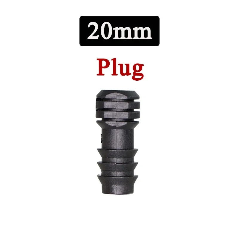2/5/10pçs Estufa PE Tubo 16 20 25 mm Conector em T Cotovelo Reto Plugue Conexão para Tubo de Irrigação Acessórios de Micro Irrigação