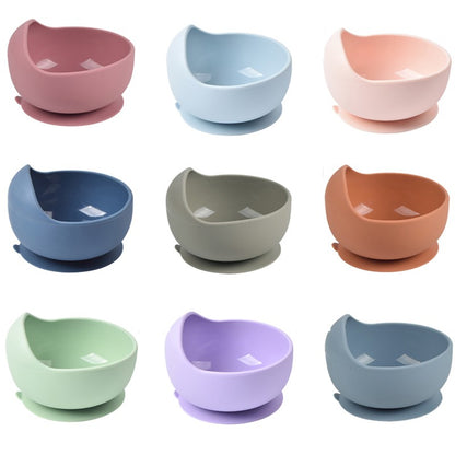 28Colors Baby Silicone Suction Bowls for Kids Waterproof Baby Feeding Tableware Spoon Children Dishes Kitchenware Infant Plates