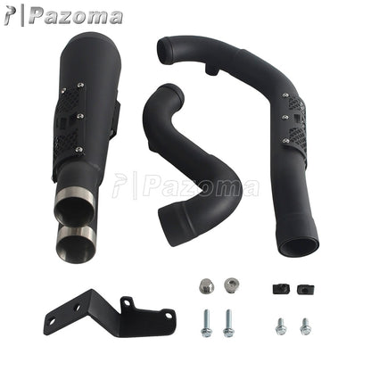 Pazoma 2-in-1 Exhaust Muffler Motorcycle Stepped Exhausts System For Harley Dyna Low Rider Street Fat Bob Super Wide Glide 06-17