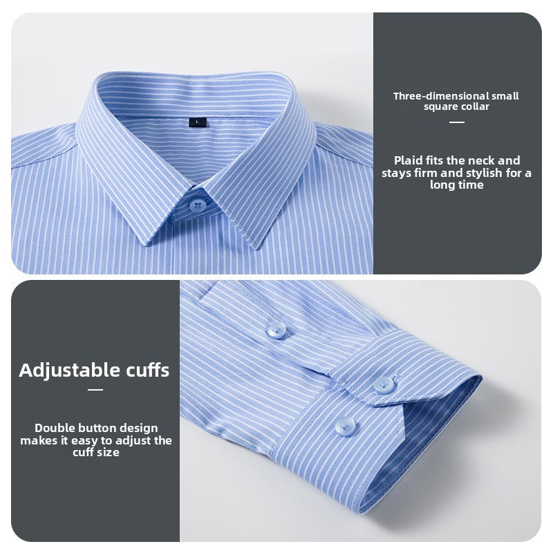 High End Mulberry Silk Soft Anti-wrinkle New Stripped Slim Fit Brand Men Shirts Designer Long Sleeve Business Casual Tops 2025