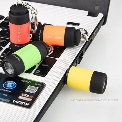 USB Rechargeable LED Multifunctional Strong Light Pocket Keychain Flashlight Waterproof Outdoor Hiking Camping Mini Flashlight