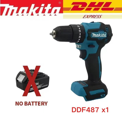 100% Makita Original DDF487 Parafusadeira/Furadeira a Bateria 18V Brushless Chave de Impacto Elétrica Recarregável Ferramenta Elétrica