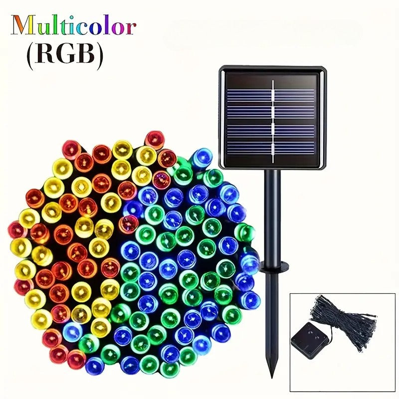 Solar String Lights Outdoor LED Fairy Lights with 8 Modes Solar Powered Hanging Lights for Patio Garden Party Christmas Decor