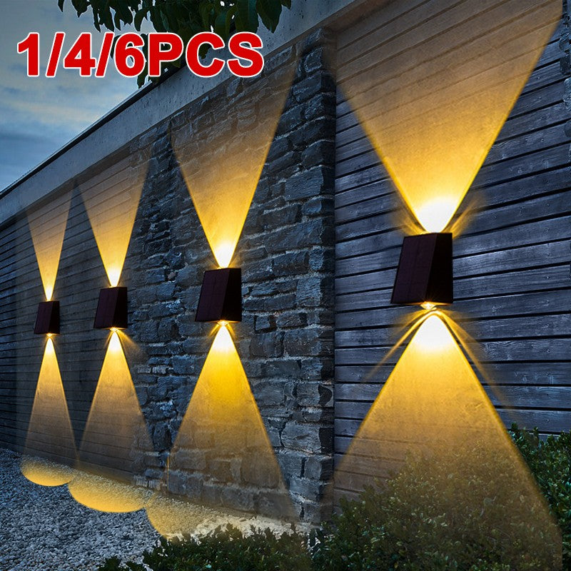 NEW Upgrade LED Outdoor Wall Solar Lights Waterproof Garden Wall Decoration Lighting For Villa Patio Stair Corridor