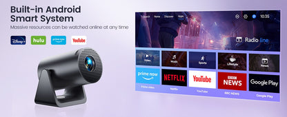 Wimius L1 Mini Projector 1080P Support 300 ANSI Android 11 Wifi Bluetooth Projector Auto Keystone Home Projector Portable