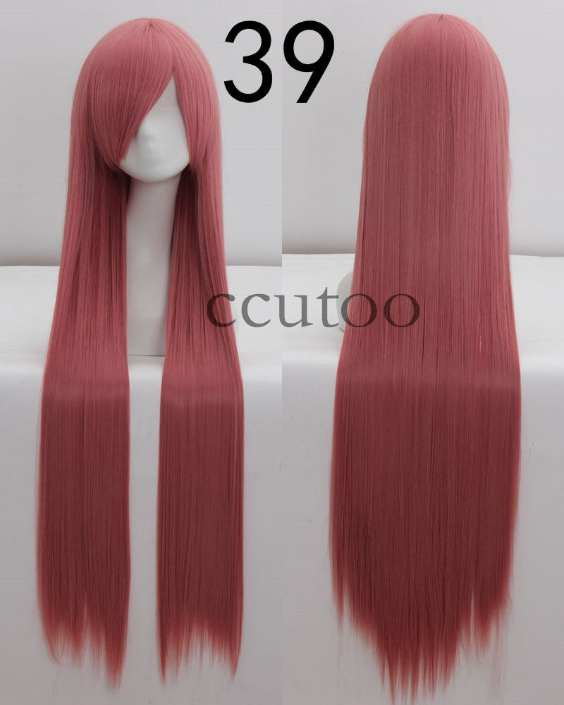 ccutoo 100cm Peruca de Cosplay Reta Sintética de Cabelo Longo de Alta Temperatura 82 Cores Disponíveis