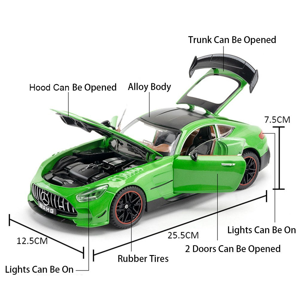 1:18 UM GT Miniatura Sports Car Modelo Brinquedos Liga Diecast Supercarros Som Luz Portas Abertas Absorção de Choque para Presentes Infantis